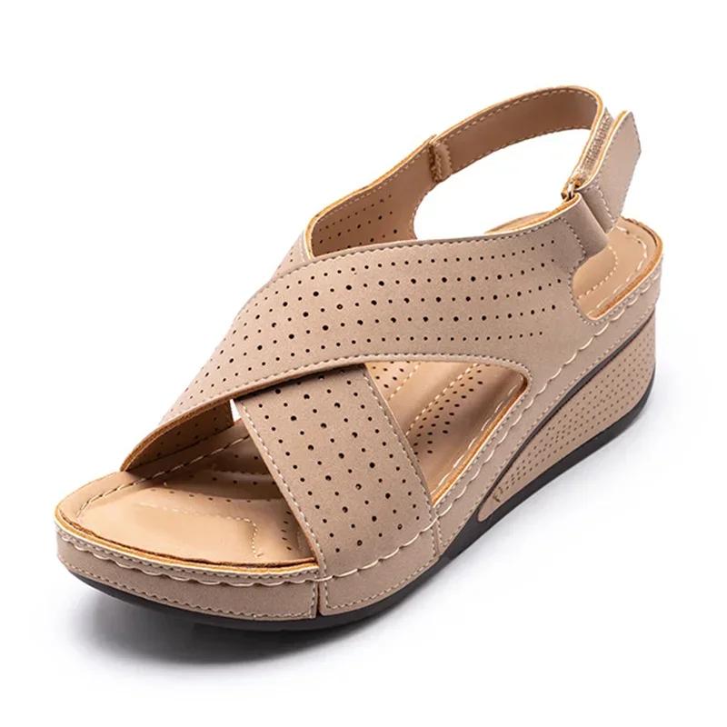 Dames Sandalen Peep Toe Hakken Sandalen Schoenen Voor Dames Comfortabele Sleehakken Schoenen Platform Luxe Zomerschoeisel