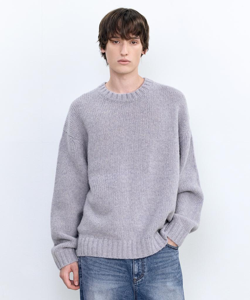 INSILENCE Shetland Wool Crewneck Sweater Lilac