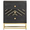Nightstand Black and Gold 40 X 30 X 50 Cm Solid Mango Wood