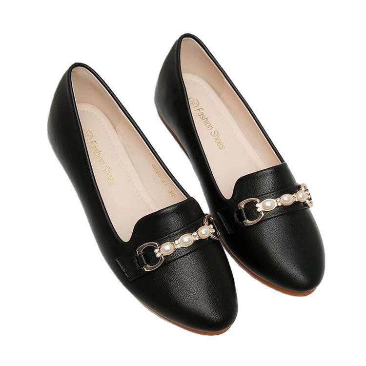 New Doudou shoes soft leather flat-soled single shoes spring soft-soled non-slip nurse shoes