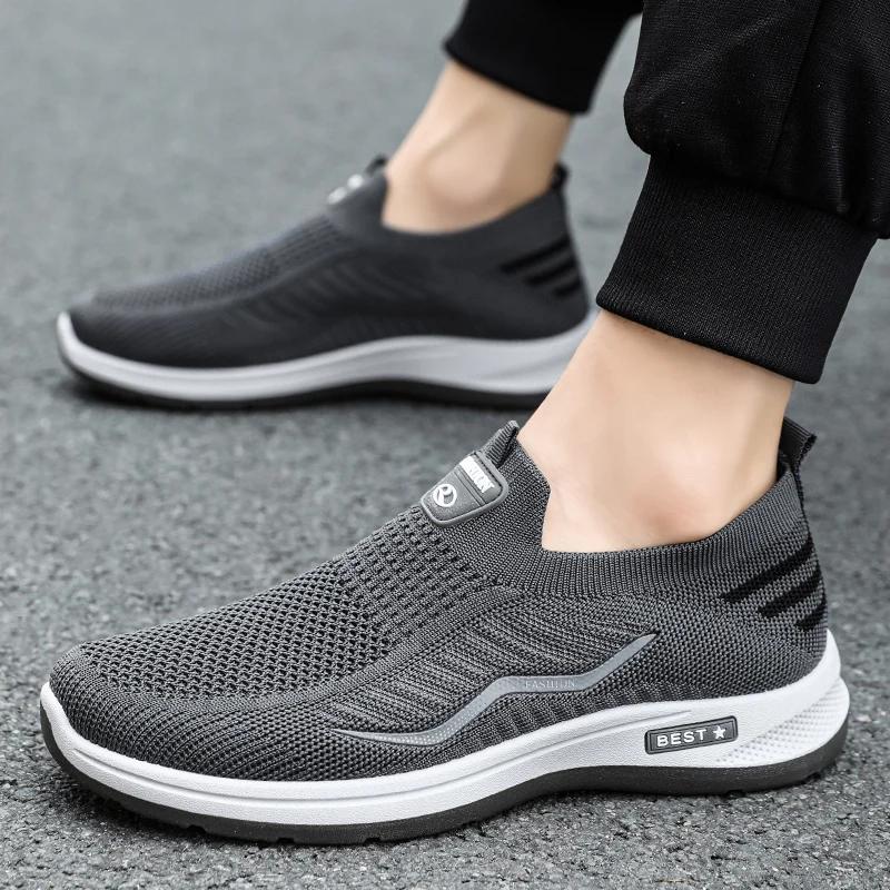 Mesh Men Shoes Casual Outdoor Sneakers Summer Men Lightweight Walking Shoes Gym Trainers Slip On Mens Loafers Zapatillas