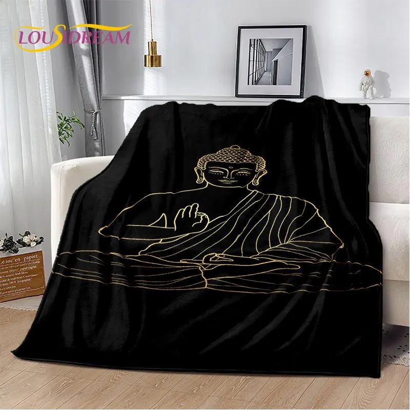 Buddha Sakyamuni Buddismo Fede Religione Morbida Coperta di Peluche, Coperta in Flanella Coperta Plaid per Soggiorno Camera da Letto Letto Divano Prega