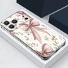 Coque à motif nœuds roses pour iPhone 17 Pro Max Coque iPhone 16 15 14 13 Pro Max 11 Housse en silicone souple transparente antichoc