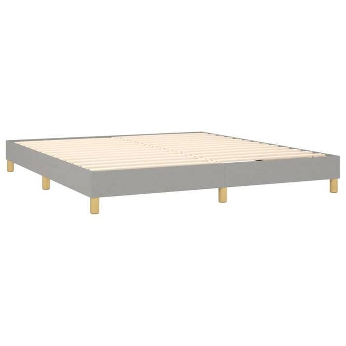 Exclusive House - Bed Slat Base with Mattress Light Grey 180x200cm Fabric