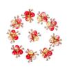 25mm Flower Rhinestones Buttons Pearl Button ClothingDIY Alloy Diamond Cryustal Bow Accessories Garment Decorative Sewing