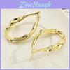 Geometric Alloy Hoop Earrings For Women With Irregular Hollowed Out Design For Fashion Accessories