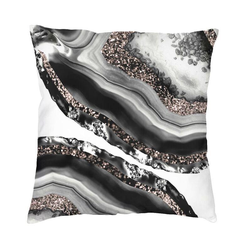 Fashion Emerald Green Black Gold Marble Throw Pillow Cover Home Decor Custom Square Cushion Cover 45X45 Pillowcover For Sofa