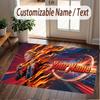 Op Maat Gemaakt Tapijt Erling Haaland Patroon Print Naam Tekst Zacht Antislip Vloertapijt voor Huis Binnen Decoratie