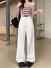 White Plus Size Straight Leg Jeans for Women - Spring/Autumn New Arrival, Pear Shaped Fit, Loose, Slimming, Wide Leg, Floor Length Pants