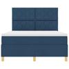Box Spring Bed with Mattress and Headboard Blue 160 X 200 Cm (Fabric)