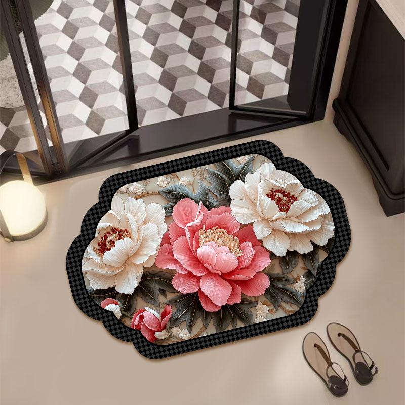 New Chinese Style Bathroom Floor Surface Mats Restroom Moisture Moisture-wicking Quick Drying Dirt Resistant Anti Slip Foot Mats Diatom Mud Soft