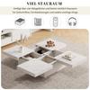 Coffee Table Modern Extendable, Creative Sofa Table Coffee Table with Hidden Storage Compartment, Center Table Living Room Office Bedroom, Marble Look