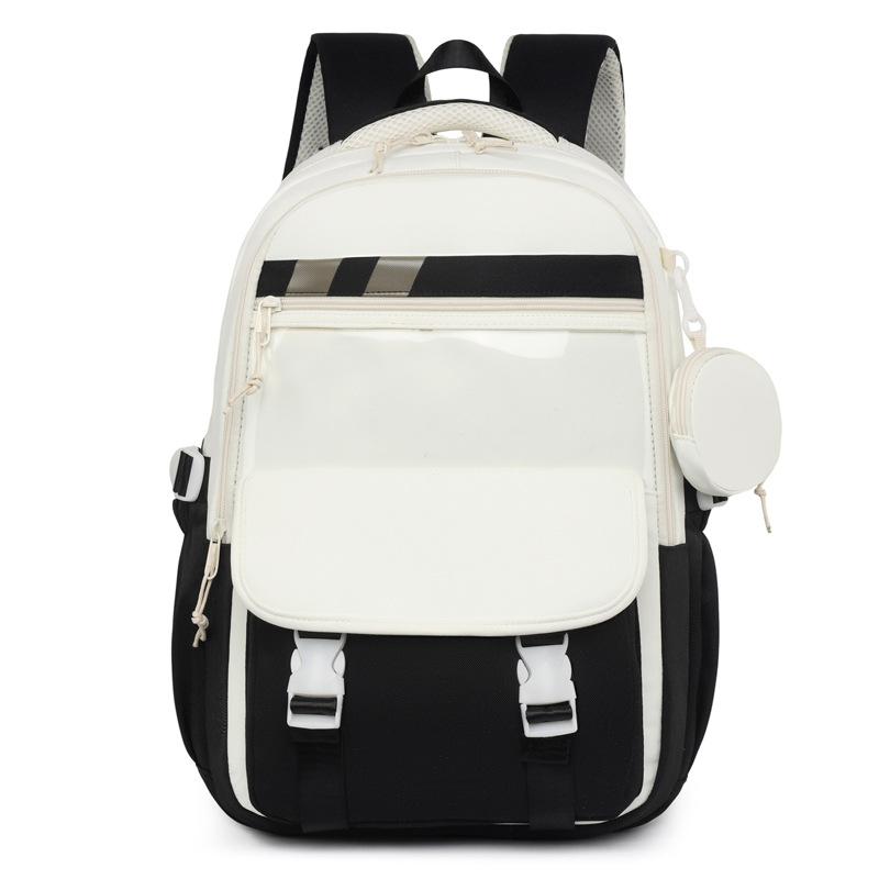 Schoolbag, lightweight and large-capacity, junior high school students and girls, high school color matching, simple backpack, casual