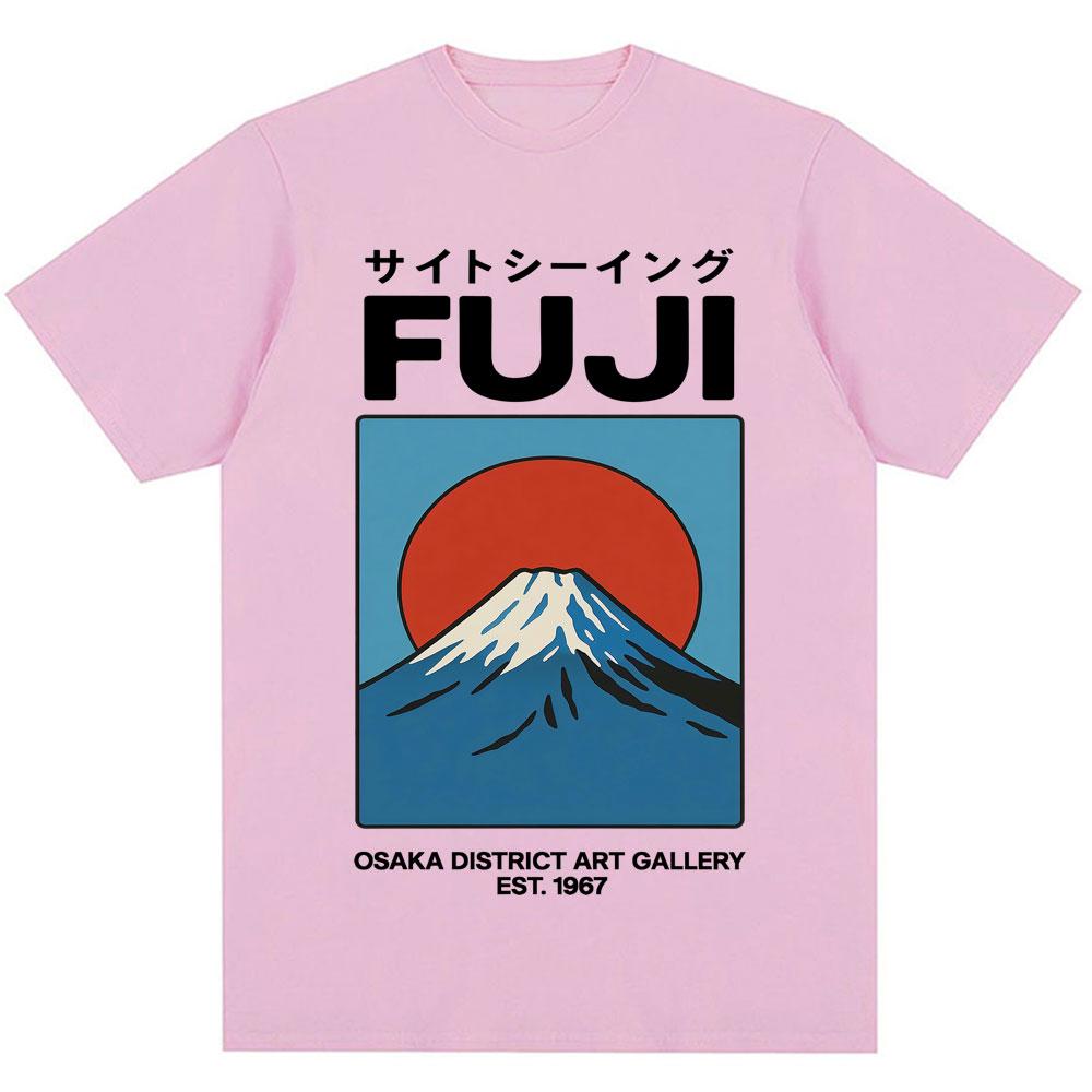 Japanese Style Fuji Osaka T Shirt Men Women Fashion Vintage T-shirts Oversized Cotton Novelty T Shirts Streetwear Gifts