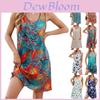 Floral Print Sleeveless Dress With Cottonlike Fabric For Casual Summer Wear