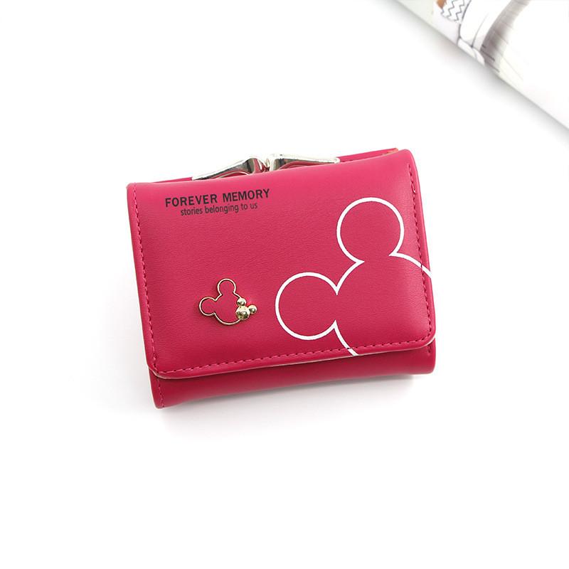 Dívčí peněženka Mickey Mouse z PU kůže s kresleným potiskem pro každodenní použití
