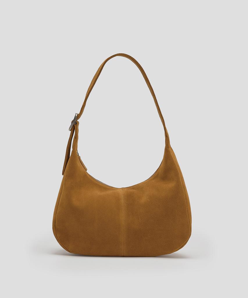 Thehere Suede Slit Hobo Bag_Beige