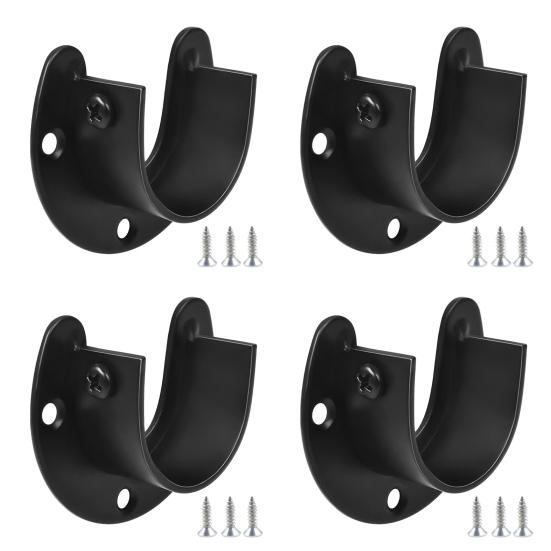 1/4/8Pcs Stainless Steel Closet Rod Holders Strong Load-bearing Easy To Install Heavy Duty Metal Pole Curtain Rod Holders Support Brackets