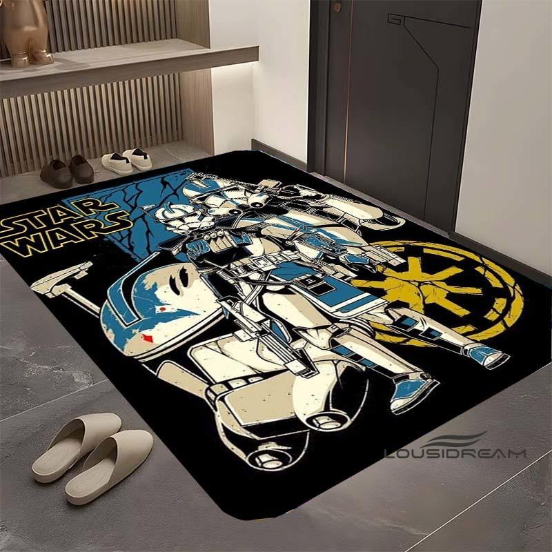 Star Wars Cartoon Rug, Suitable for Living Room, Retro Galaxy Space Starship Pattern, Large Non-slip Doormat, Bathroom Mat, Home