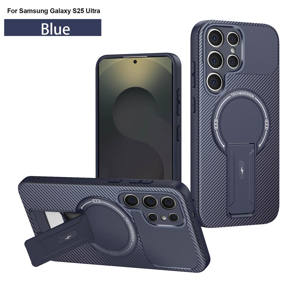 Capa Armadura Magnética Antichoque com Suporte para Carregamento Sem Fio Magsafe Para Samsung Galaxy S22 S23 Plus S24 Ultra S25 FE Capa com Suporte