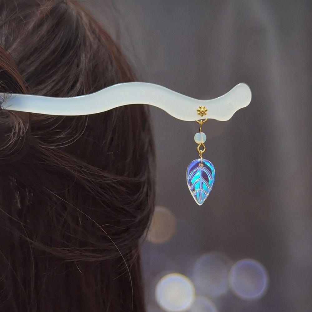 Acetat Blume Anhänger Geflochtene Haarspangen Quaste Koreanischer Haarclip Blatt Anhänger Damen Haarspangen Hanfu Haarstäbchen Chinesische Haargabel