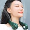 Wholesales Hands Free Mini Rechargeable Earphone Design Leafless Neck Fan Wearable Portable Hanging Neck Fan