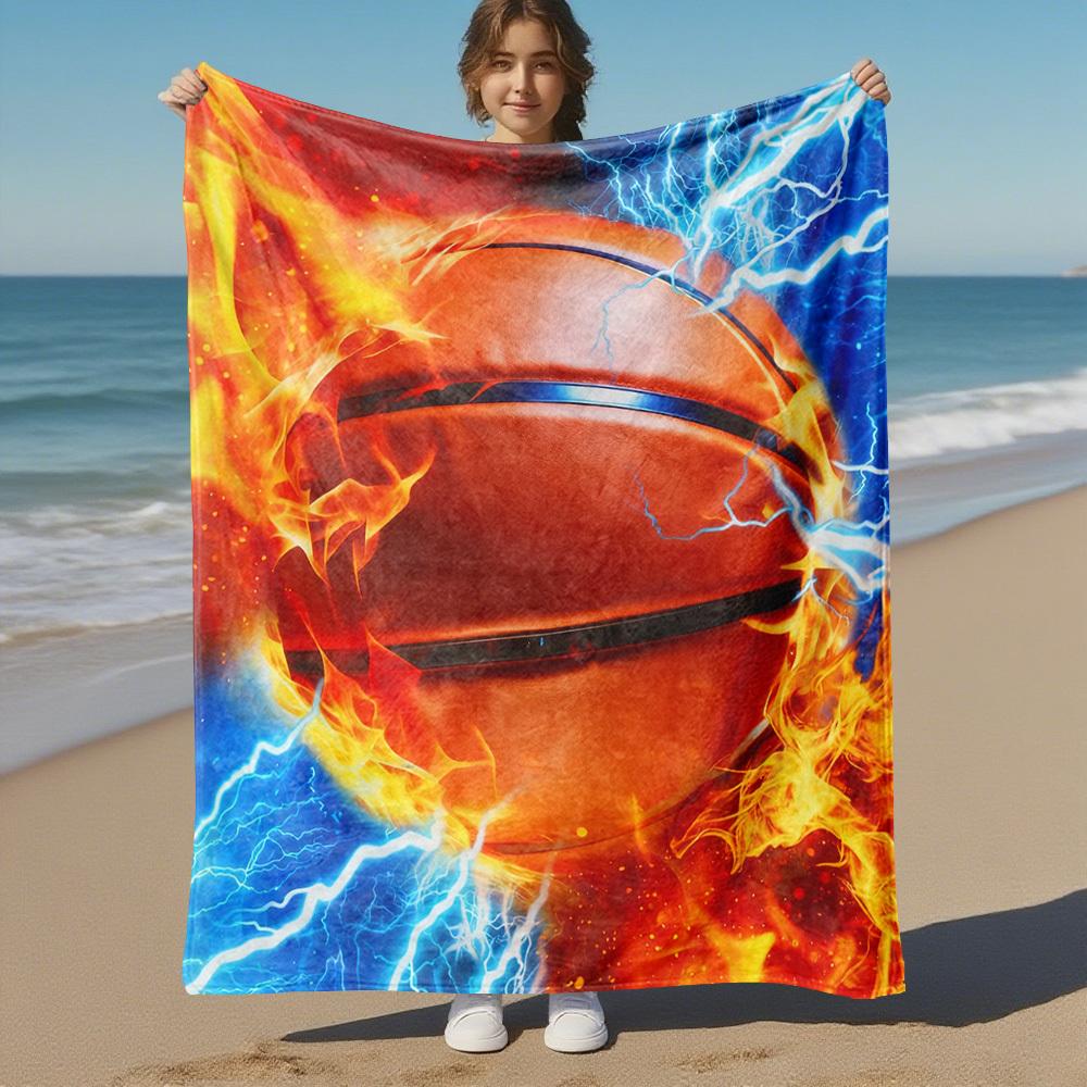 Fire Lightning Outdoor Flannel Blankets, Outdoor Travel, Home Blankets, Fan Gifts,Suitable for All Seasons, Christmas Gifts. R1127027