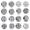 Europe 925 Sterling Silver New Sparkling Round Openwork Charms Beads Fit Original Fasion Bracelets For Jewelry Necklace Pendant