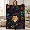 Celestial Patchwork Coral Fleece Blanket