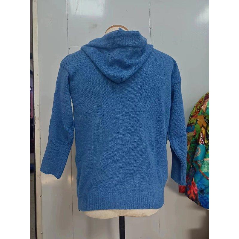 Women's Winter Long Sleeve Plus Size Sweater Hooded Jacket