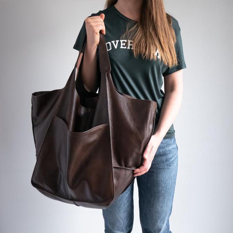 Casual PU Leather Large Capacity Shopper Tote Hobo Bags Women Vintage Handbag Purse Luxury Designer Splicing Shoulder Bags