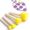 4 buc/set Pensulă de vopsea cu burete Mâner de lemn Pensule cu spumă cu burete Instrument de pictură artistică pentru copii Jucărie DIY Consumabile de artă