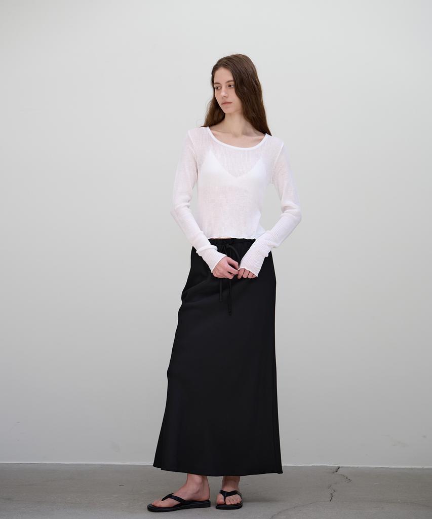 BUT'TON See-Through Long Sleeve Knit (Ivory)