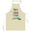 Kitchen Apron - Planetee Woman - Breton Print - Durable Cotton - Adjustable Ties