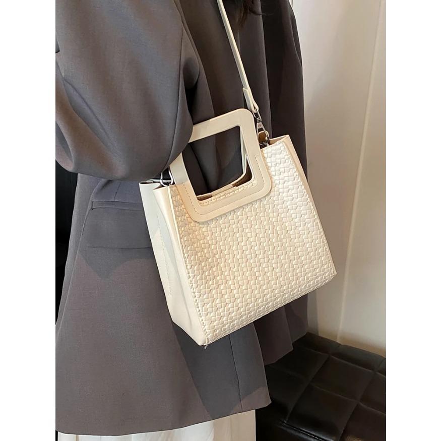 Retro Mini-Handtasche für Damen Neue Trendige Vielseitige Quadratische Schultertasche für den Weg zur Arbeit Sommer PU-Leder Damen Umhängetaschen
