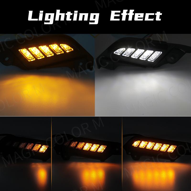 For Toyota Tacoma 2012 2013 2014 2015 LED DRL Daytime Running Light White Daylights Yellow Turn Signal Lamp 12V Car Accessories