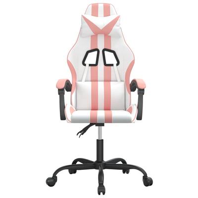 Gaming Chair In White and Pink Artificial Leather
