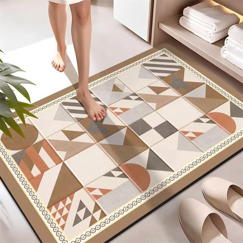 Bathroom Mat Absorbent Non Slip Floor Mat Quick Dry Entrance Doormat Bath Bedside Hallway Floor Mat Entrance Doormat Tapis