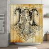 Vintage-inspired shower curtain with intricate design featuring mythical creatures perfect for your bathroom decor