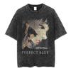 T-shirt Vintage Lavate Anime Perfect Blue Mima Kirigoe Uomo Donna Abbigliamento Moda T-shirt Oversize a Manica Corta Streetwear