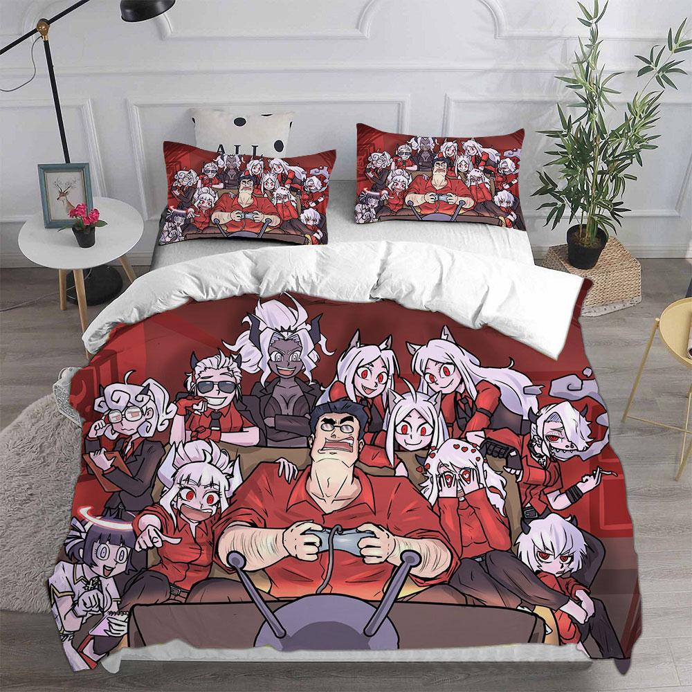 Game Helltaker Bedding Sets Comforter Quilt Bed Cover Duvet Cover Pillow Case 2-3 Pieces Sets Bedroom Decoration Home Textiles
