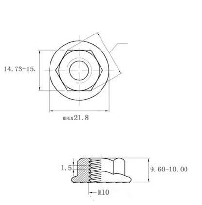 M4 5 6 8 10 12 14 16 Metric Female Thread Copper Hex Flange Nut  Electric Conduction