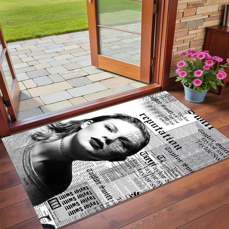 Taylor Swift Print Crystal Velvet Plush Rug Anti?Slip Wear?Resistant Floor Carpet For Indoor Household Home Decoration