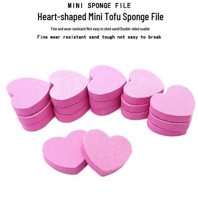 Love Heart Nail Buffing Sponge - High Elasticity Fashion Manicure Tool