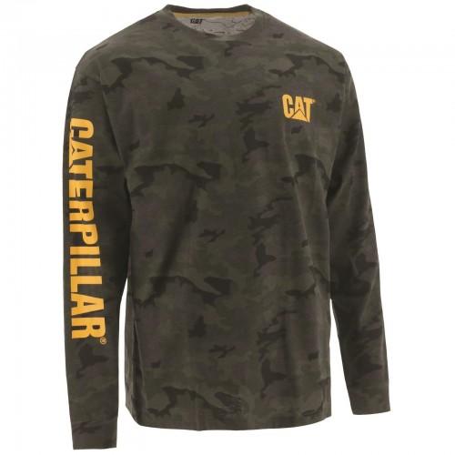 Caterpillar Mens Trademark Banner Camo Long-Sleeved T-Shirt