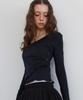 Lense V-Wrap Button Long Sleeve Black