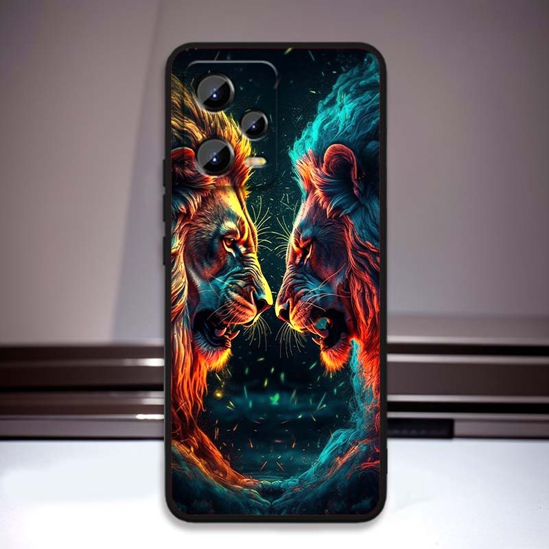 Lion Bear Cat Cool For Xiaomi Redmi Note 15 14 13 12 12S 11E 11 11S Pro Plus 4G 5G Black Soft TPU Phone Case