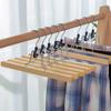5/10 Unidades Percha de Madera para Pantalones, Madera Maciza Premium con Esponja Antideslizante, Estante Multifuncional para Jeans Faldas Pantalones, Perchas de Pinza
