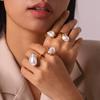 Phoenix Trend 18K Gold Stainless Steel Baroque Pearl Ring Niche High-end Hand Jewelry Design