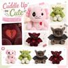 Soft Plush Stuffed Animal Toy Sitting Design with Embroidered Facial Features and Decorative Stitching Suitable for Gift Giving and Collecting